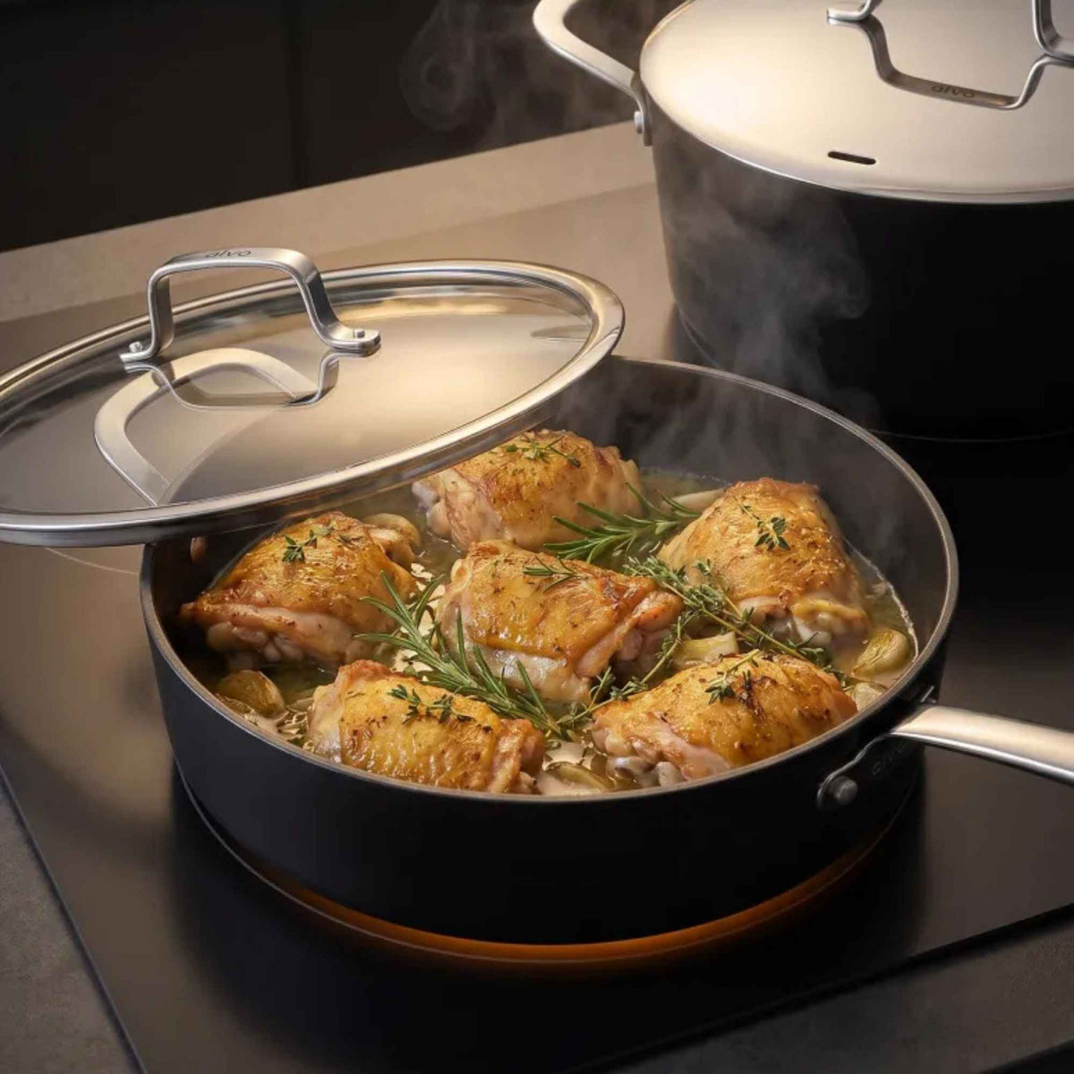 4-Piece Ceramic Nonstick Cookware Set with Sauté Pan and Stock Pot – view 4