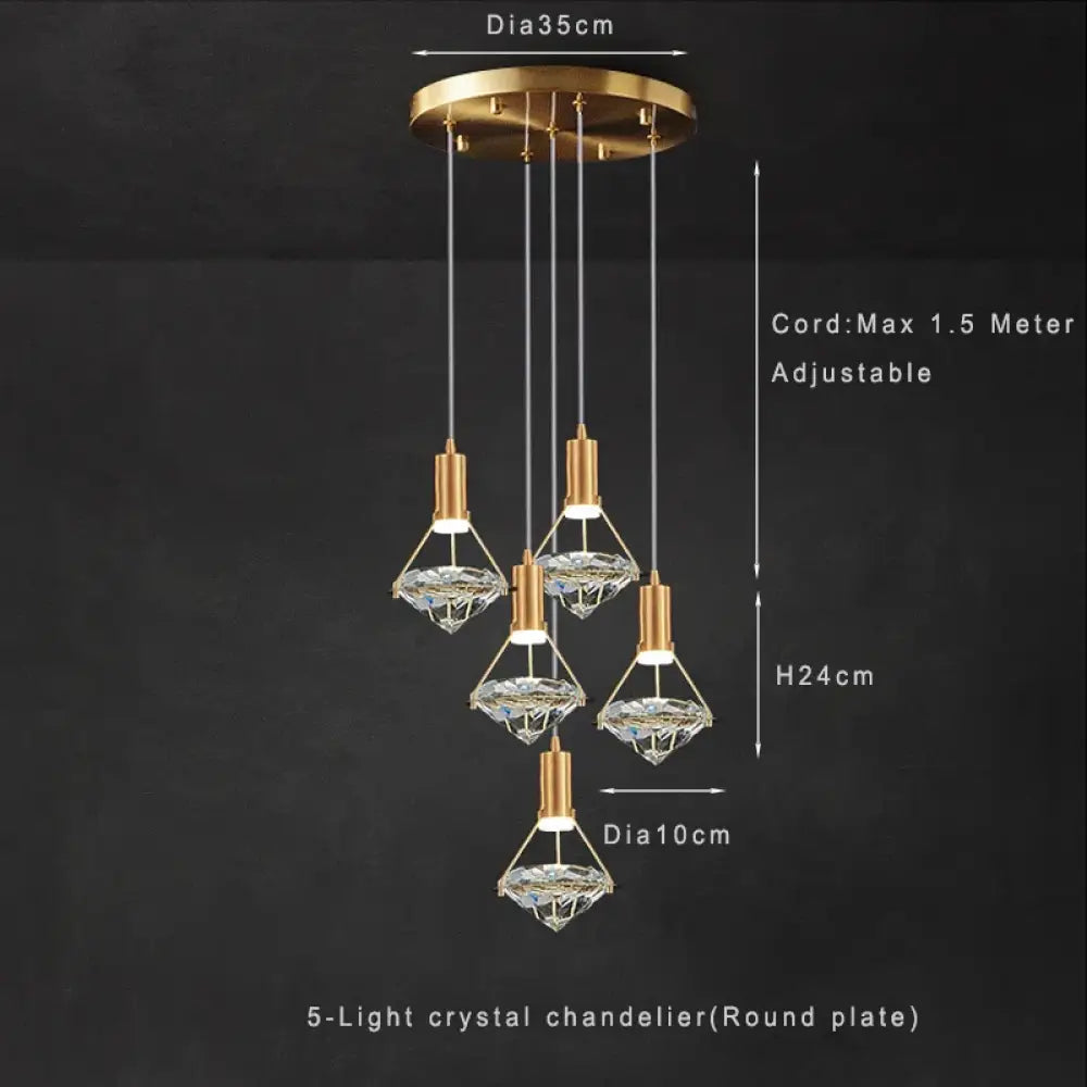 Modern Crystal LED Pendant Lights - Elegant Hanging Chandeliers for Living Rooms, Dining Areas, Kitchens, Restaurants, Bars, and Home Decor