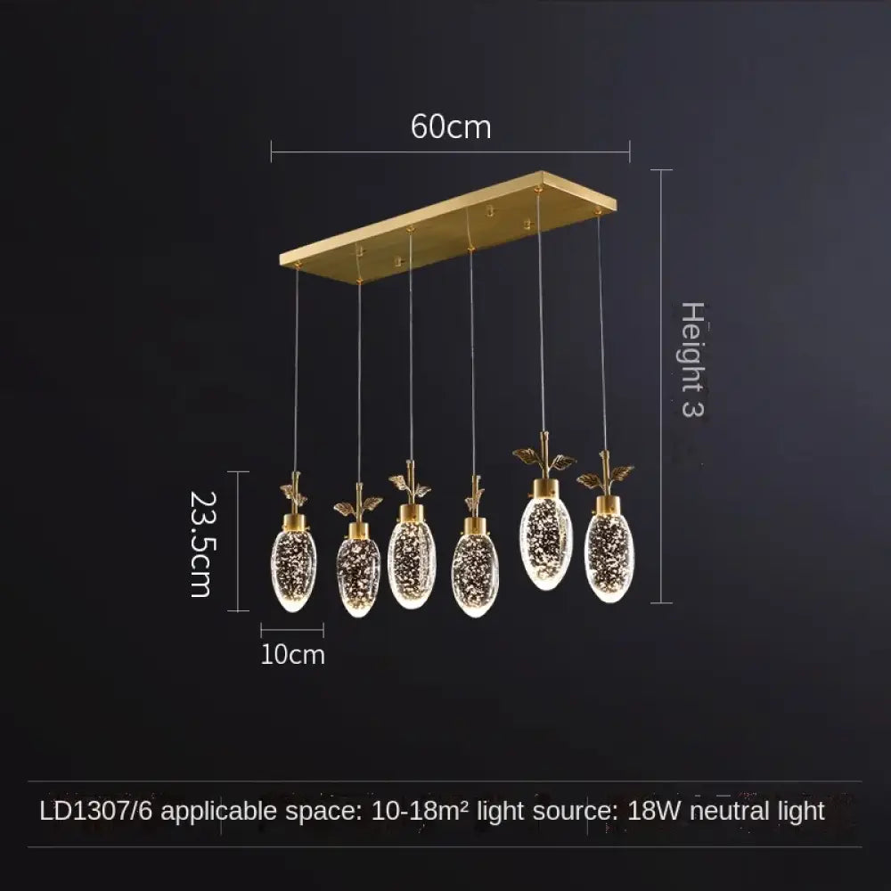 Modern luxury all-copper crystal lamp restaurant LED chandelier Nordic home interior lighting bedroom kitchen Pendant Lights