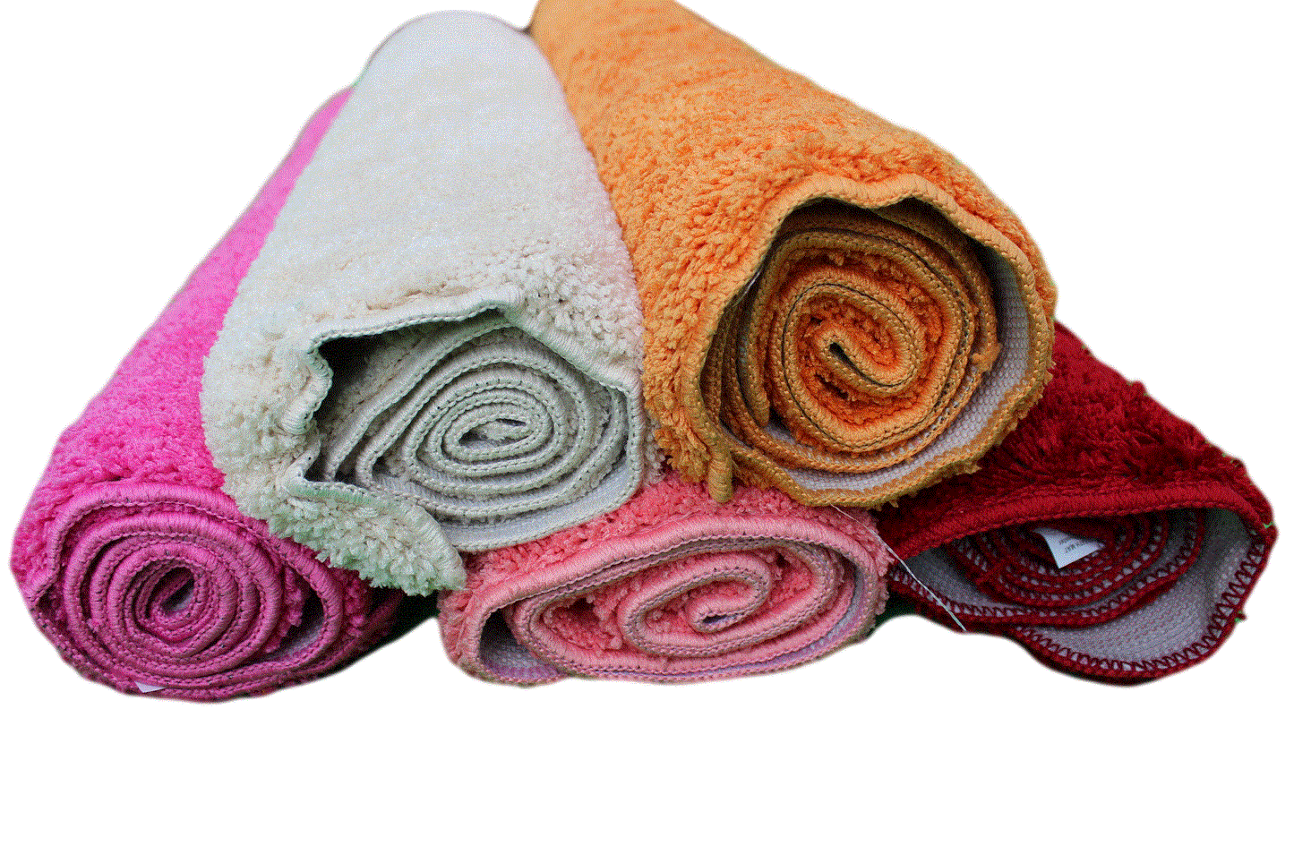 Polyester Microfiber Floor Mat in Salmon Coral Pink