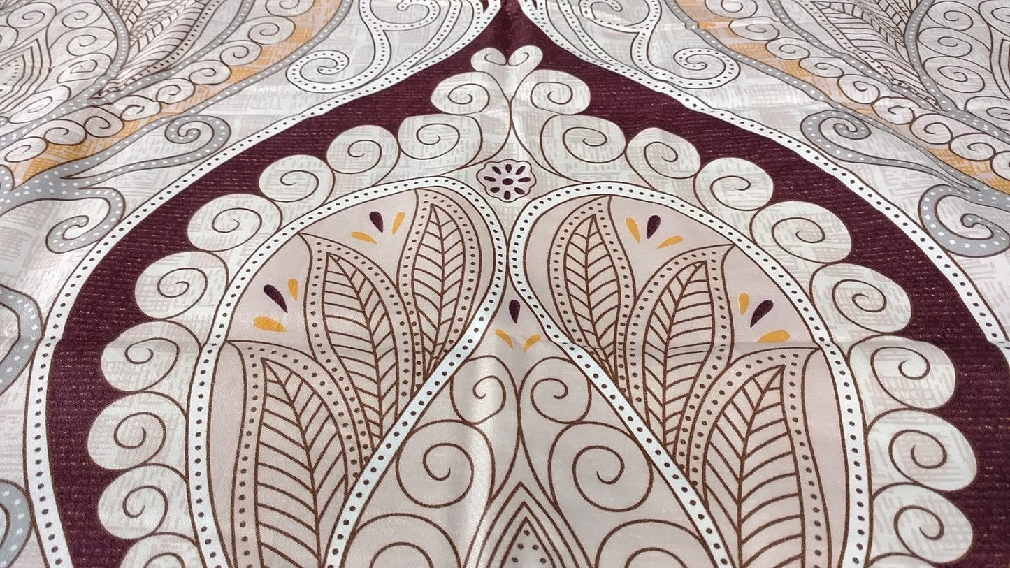 Tache Maroon Mandala Ivory Damask Pillowcases (2131-PC)