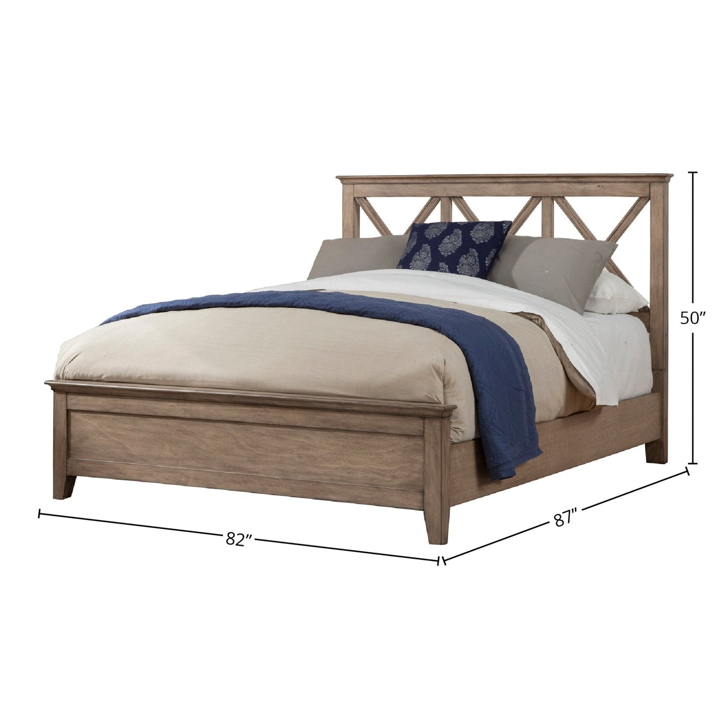 Mahogany Wood Potter Panel Bed, French Truffle
