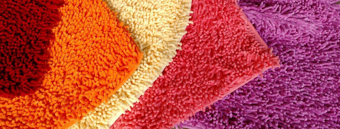 Dark Raspberry Red Cotton Chenille Floor Mat