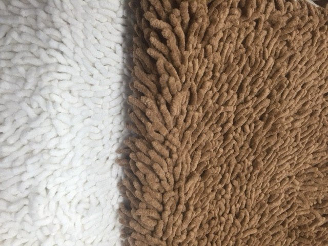 Brown 100% Cotton Chenille Area Rug and Runner