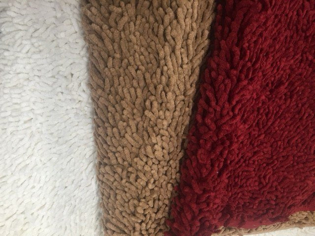White Cotton Chenille Area Rug and Runner