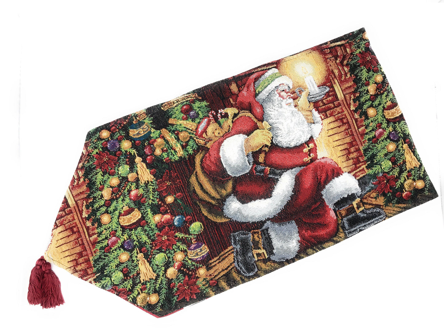 Festive Woven Tapestry Table Runner, St. Nicholas Design