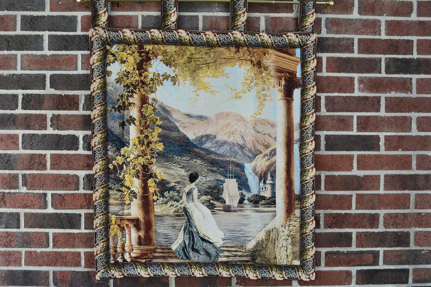 Tache Tapestry Faraway Longing Coastal Mountain Range Wall Hanging Artwork 28 x 31 (13606)