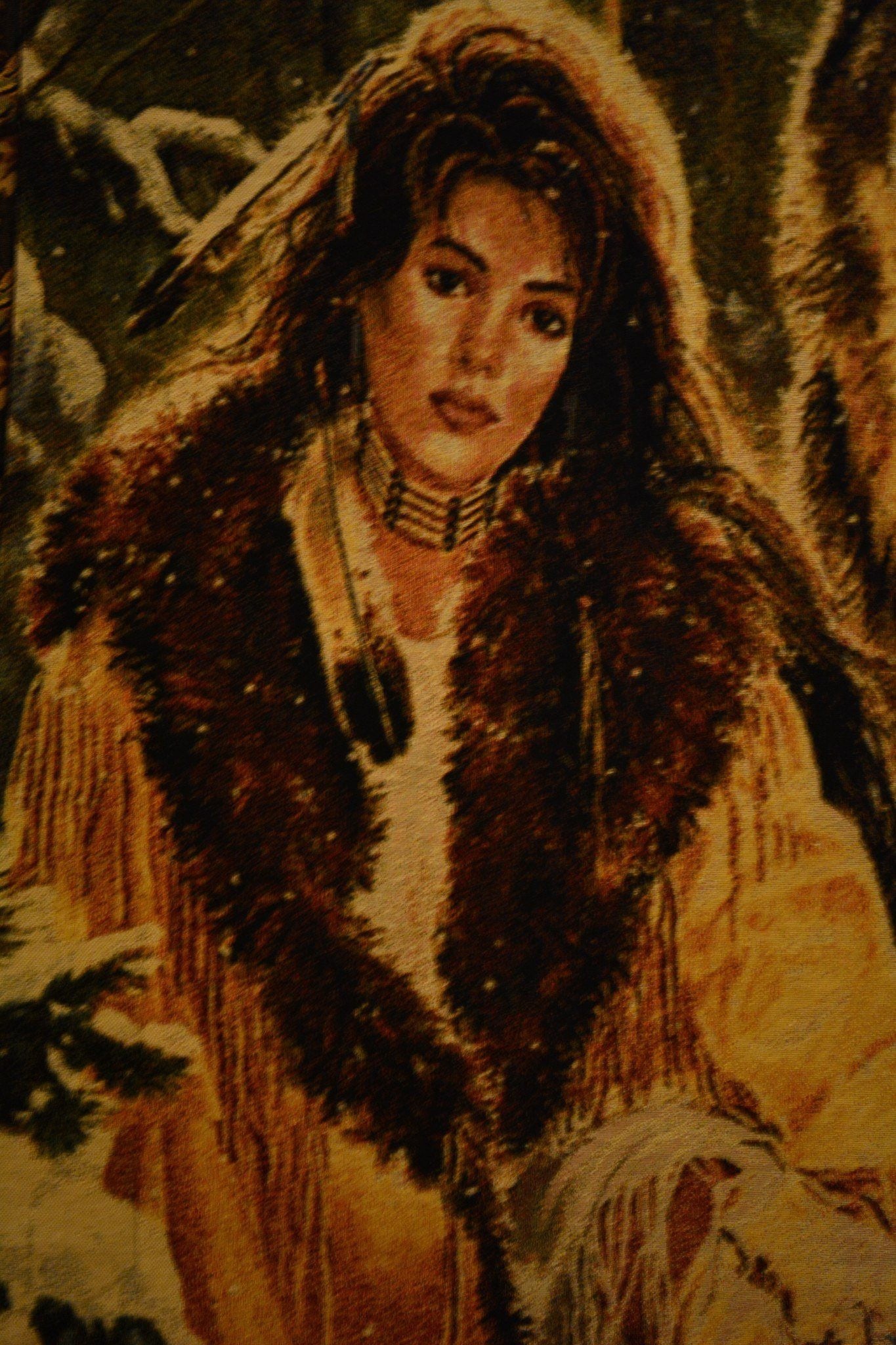 Tache Tapestry Runs With Wolves Native Tribal Wall Hanging 28 x 47 (12082)
