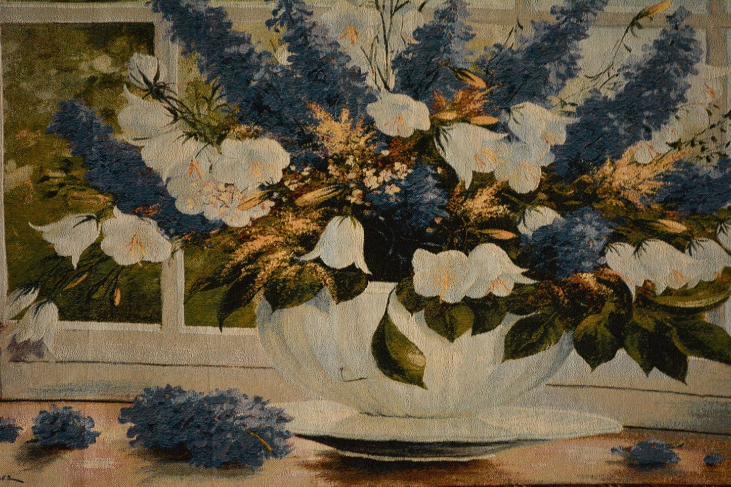 Tache Larkspur Tapestry Sunlight Radiance Blue Floral Wall Hanging Art 33 x 24 (13018)