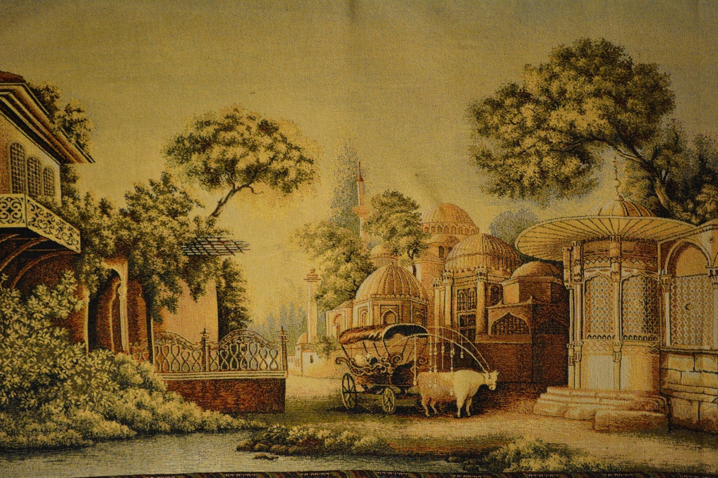 Tache Tapestry Middle Eastern Golden Palace Landscape Wall Hanging Art Mural 27 x 49 (351)