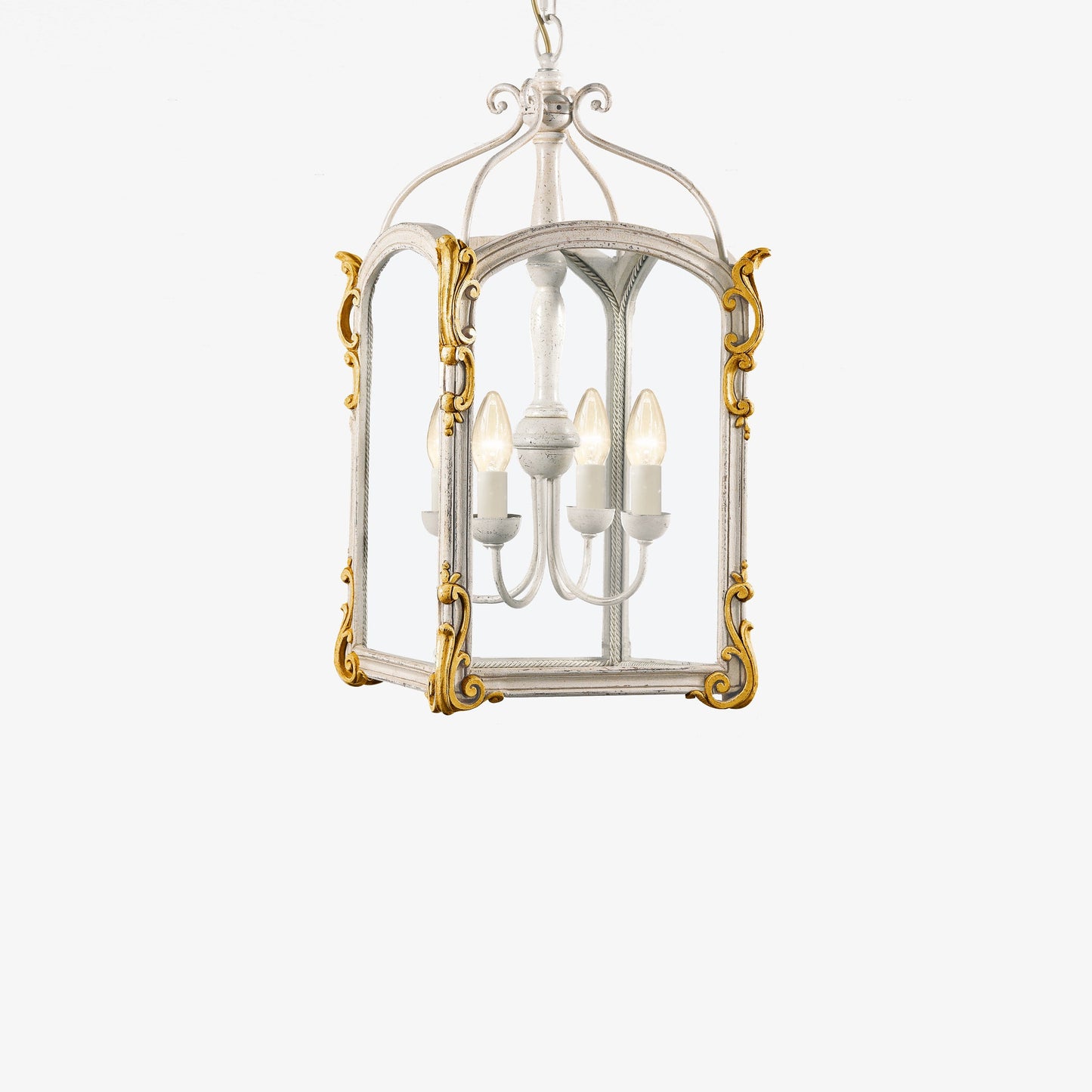 ADELINA white & gold lantern