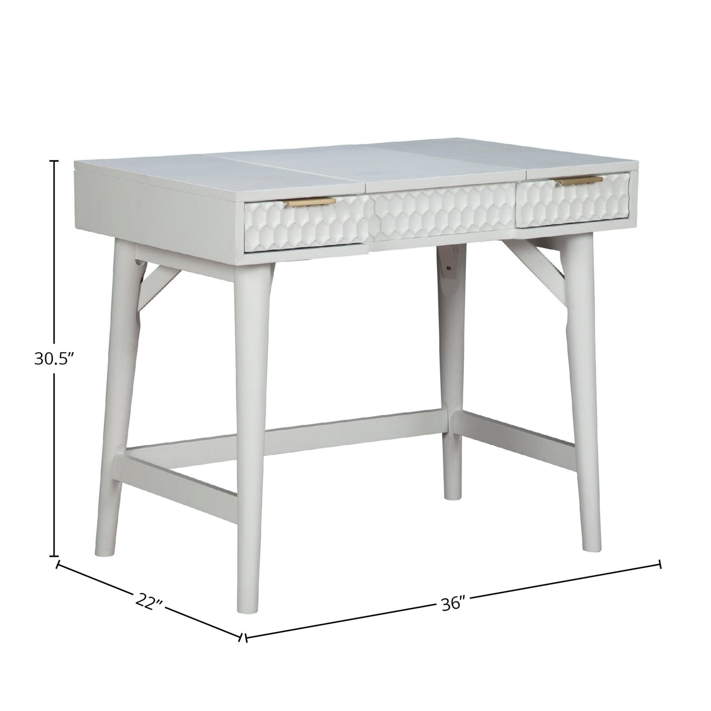 White Pearl Bedroom Vanity Desk