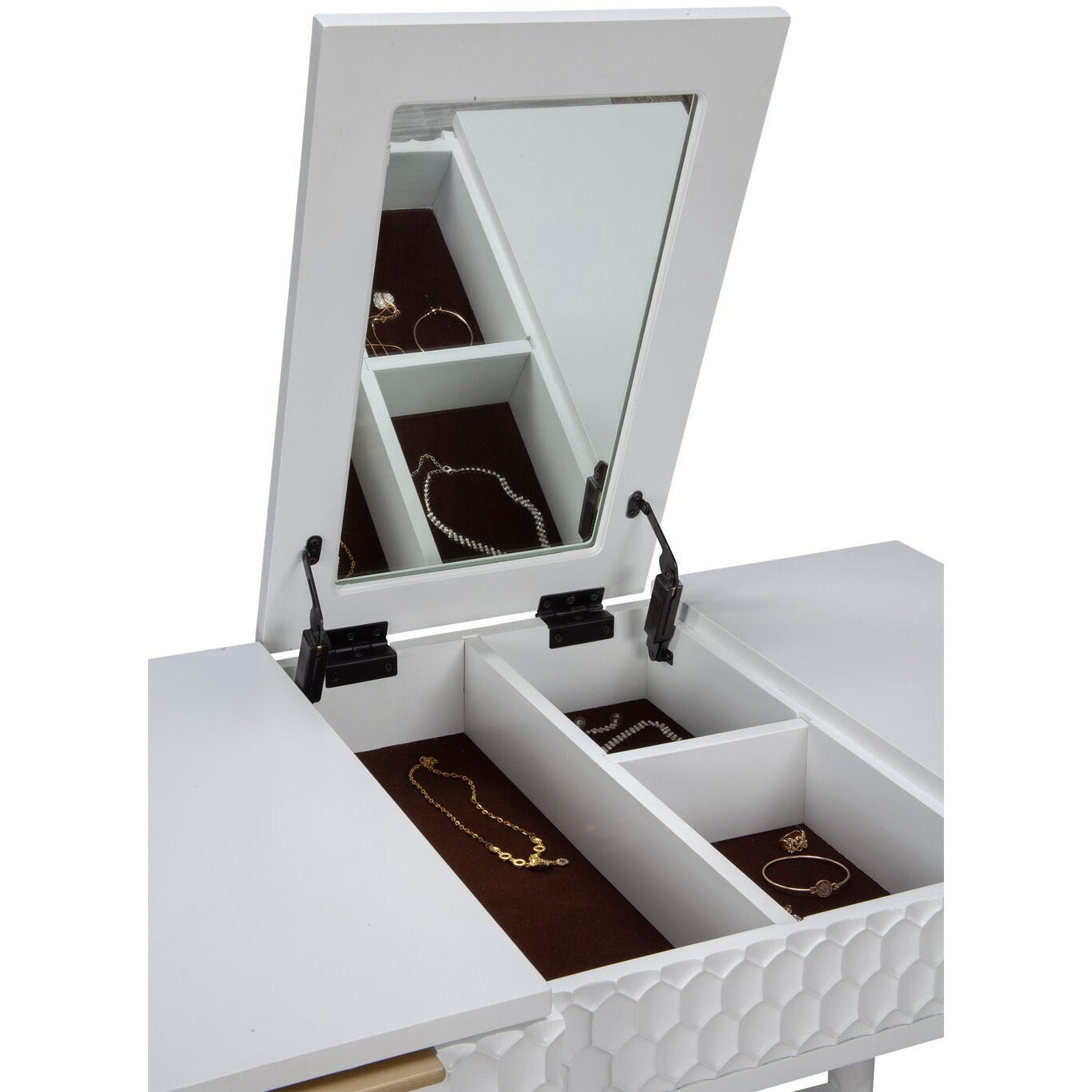 White Pearl Bedroom Vanity Desk