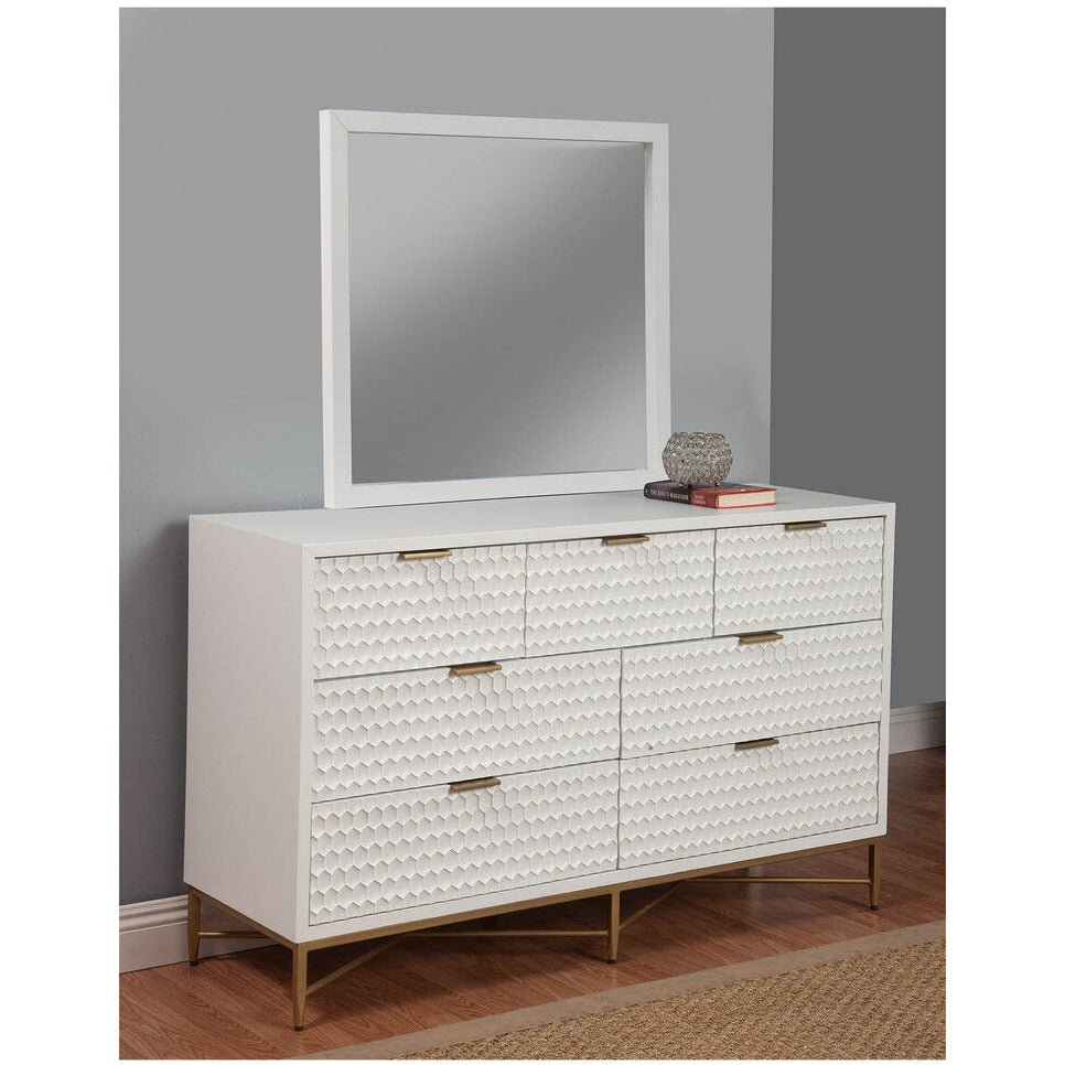 White Pearl Dresser & Mirror