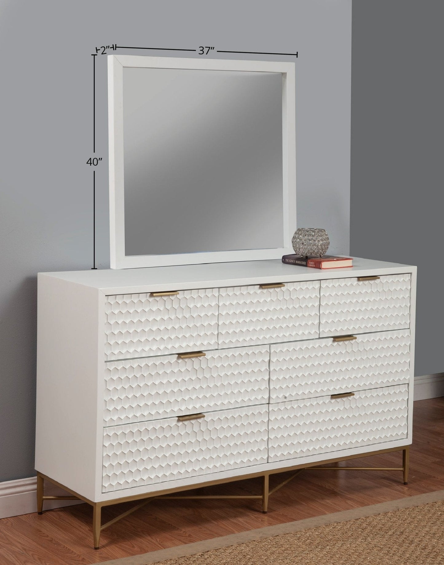 White Pearl Dresser & Mirror