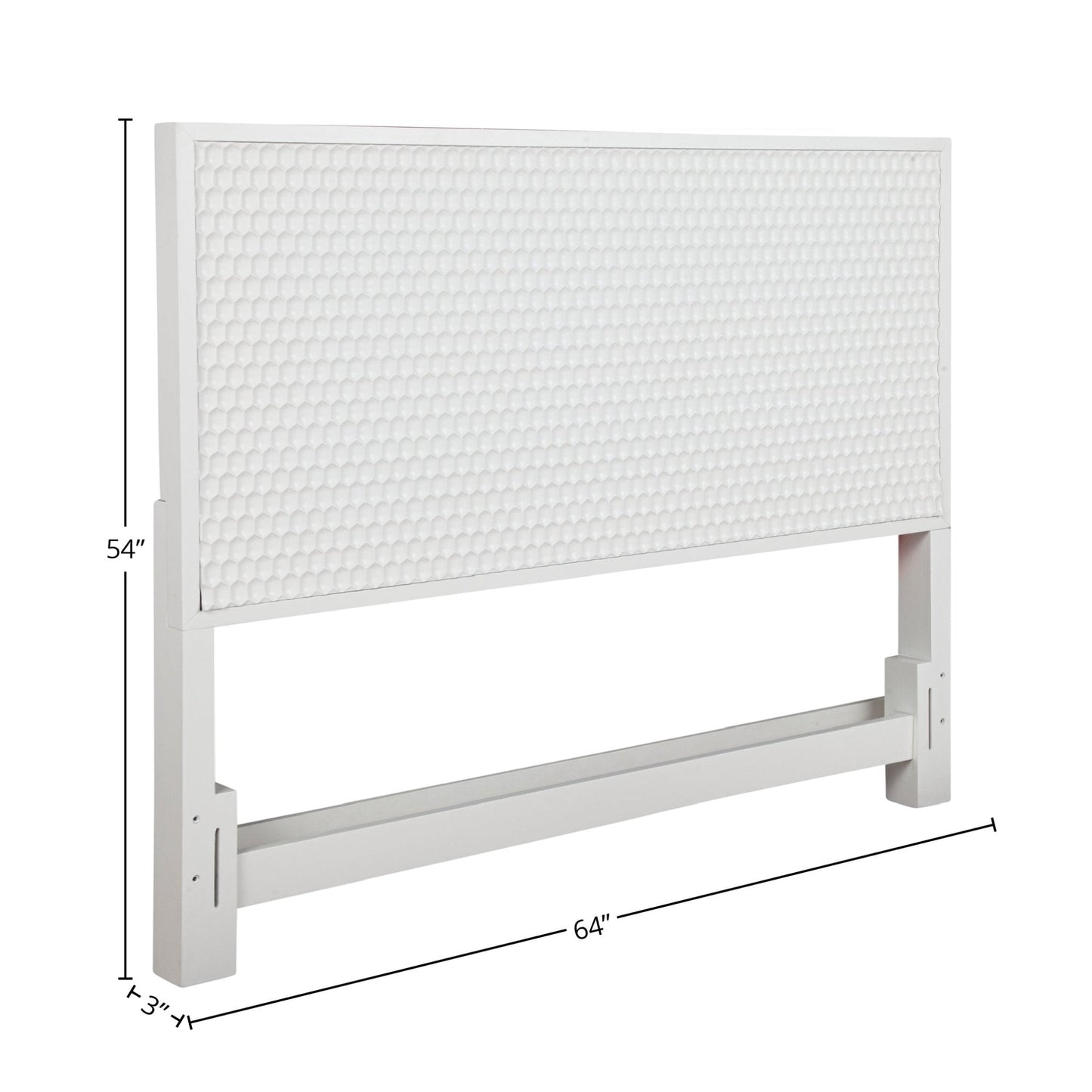 White Pearl Mahogany Wood Headboard for Bedroom