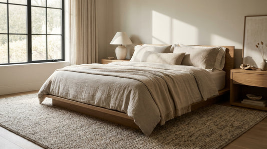 What Size Rug Under a Queen or King Bed?