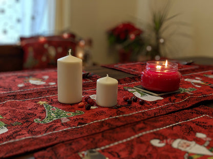 Tache Here Comes Santa Claus Vintage Holiday Woven Tapestry Table Runners (8577TR)