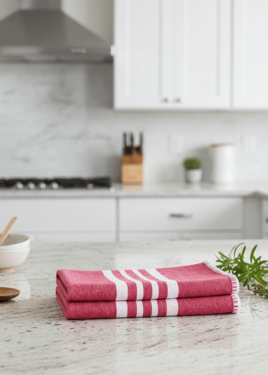 Turkish Cotton Hand Towel Set, No Fringes (Set of 2)
