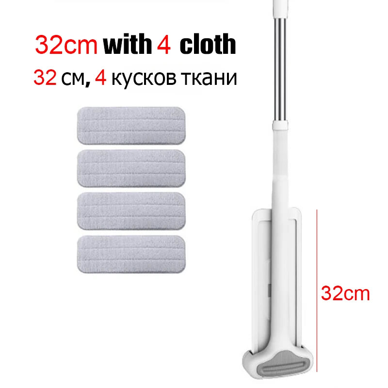 Magic Self-Cleaning Squeeze Mop with Microfiber Cloth, Spin and Go Flat Mop for Efficient Floor Cleaning, Home and Bathroom Tool