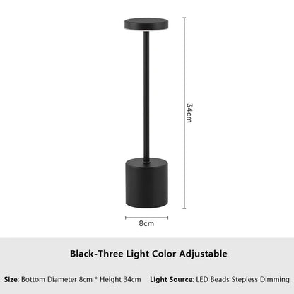 Elegant Touch Sensor LED Table Lamp - Rechargeable Desk Lamp with 3 Color Modes