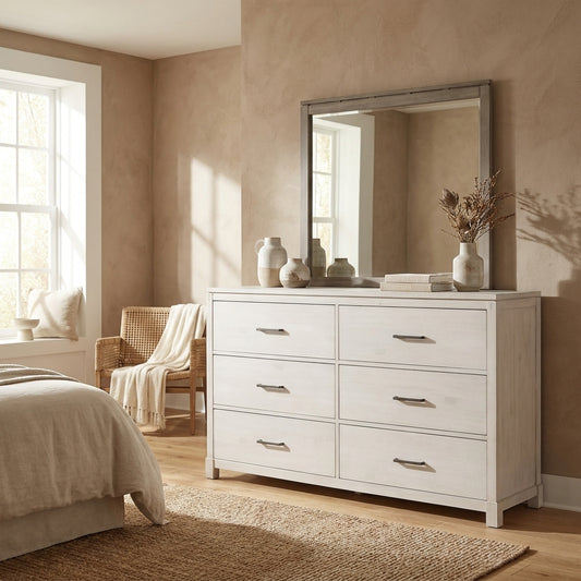 Weathered Grey Plantation Mahogany Dresser Mirror, Sydney