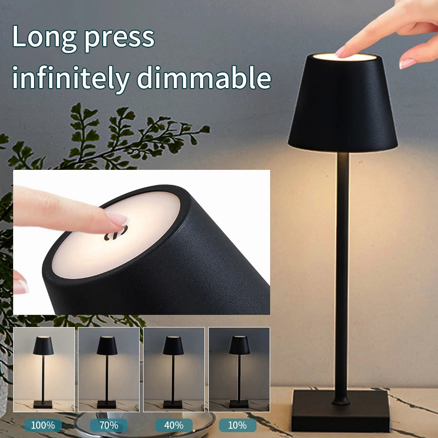 LED Desk Lamp USB Rechargeable Table Lamp for Bar, Restaurant, and Hotel Ambiance