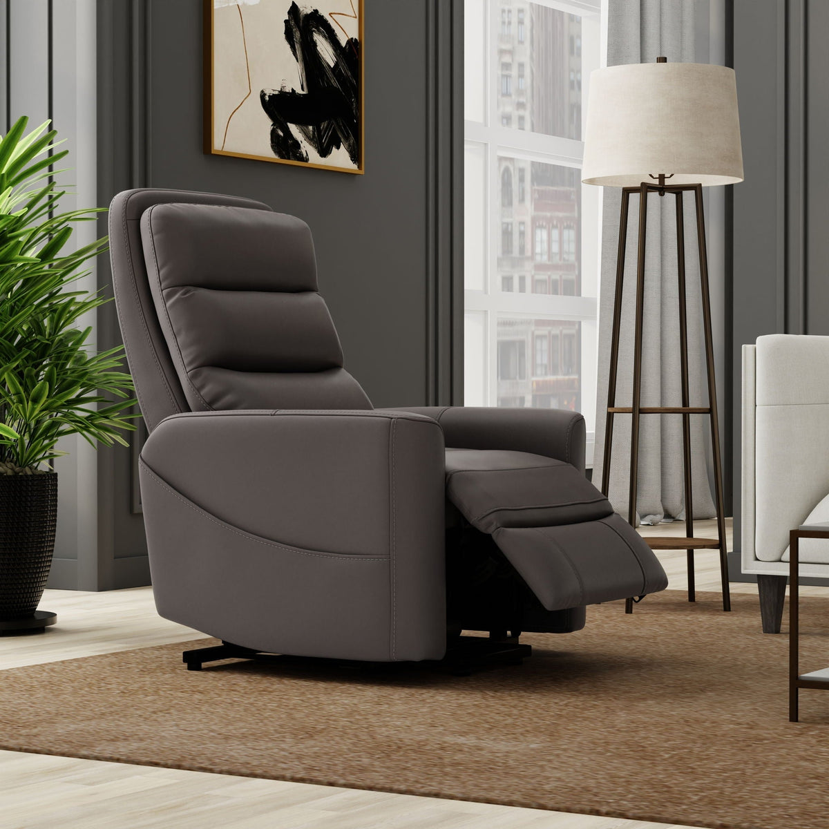 Power Lift Chair with Full Recline and USB Charging - Faux Leather