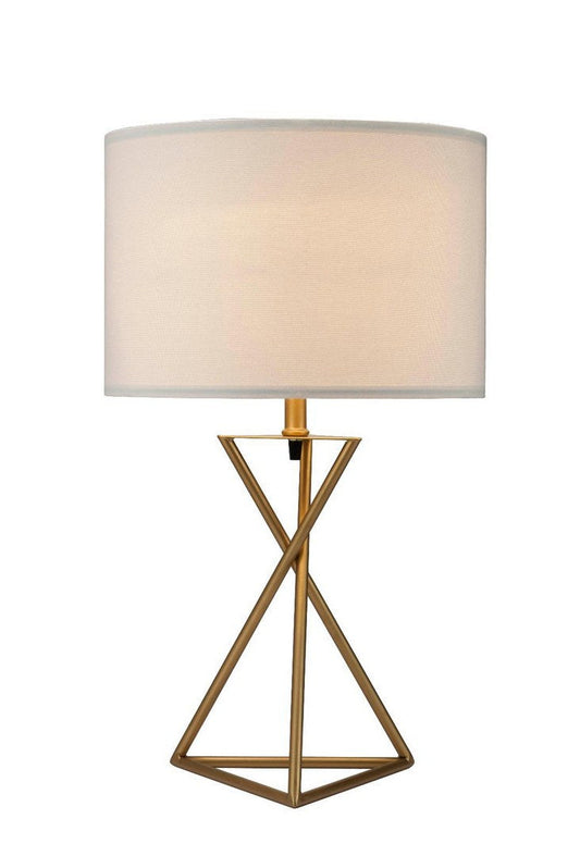 Ester Mid-Century Hourglass Metal Table Lamp, Matte Gold, 26.25 Inch