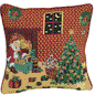 Tache Festive Santa's Last Minute Prep Retro Woven Tapestry Throw Pillow Cover (DB11869CC)