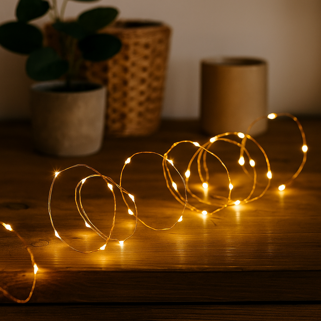 2-Pack 10-Ft USB Powered Indoor/Outdoor LED Copper Wire String Light