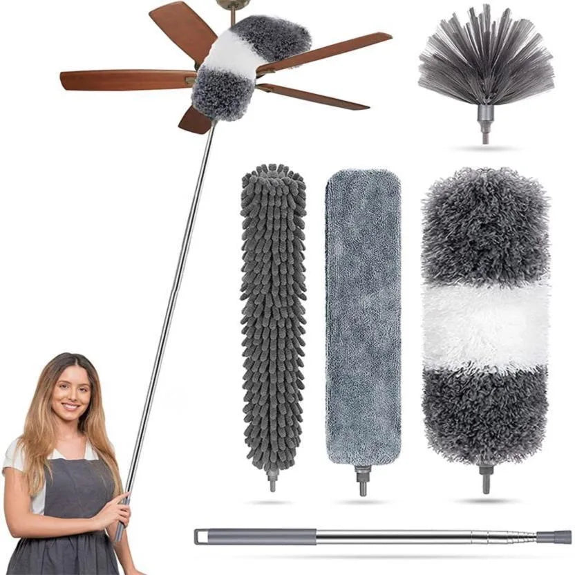 2024 Scalable Duster Brush - Spider Web and Ceiling Dust Remover with Chenille Microfiber Head, Telescopic Handle