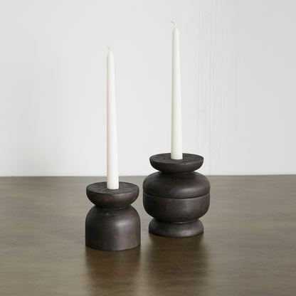 Organic Wood Taper Candlestick Holder