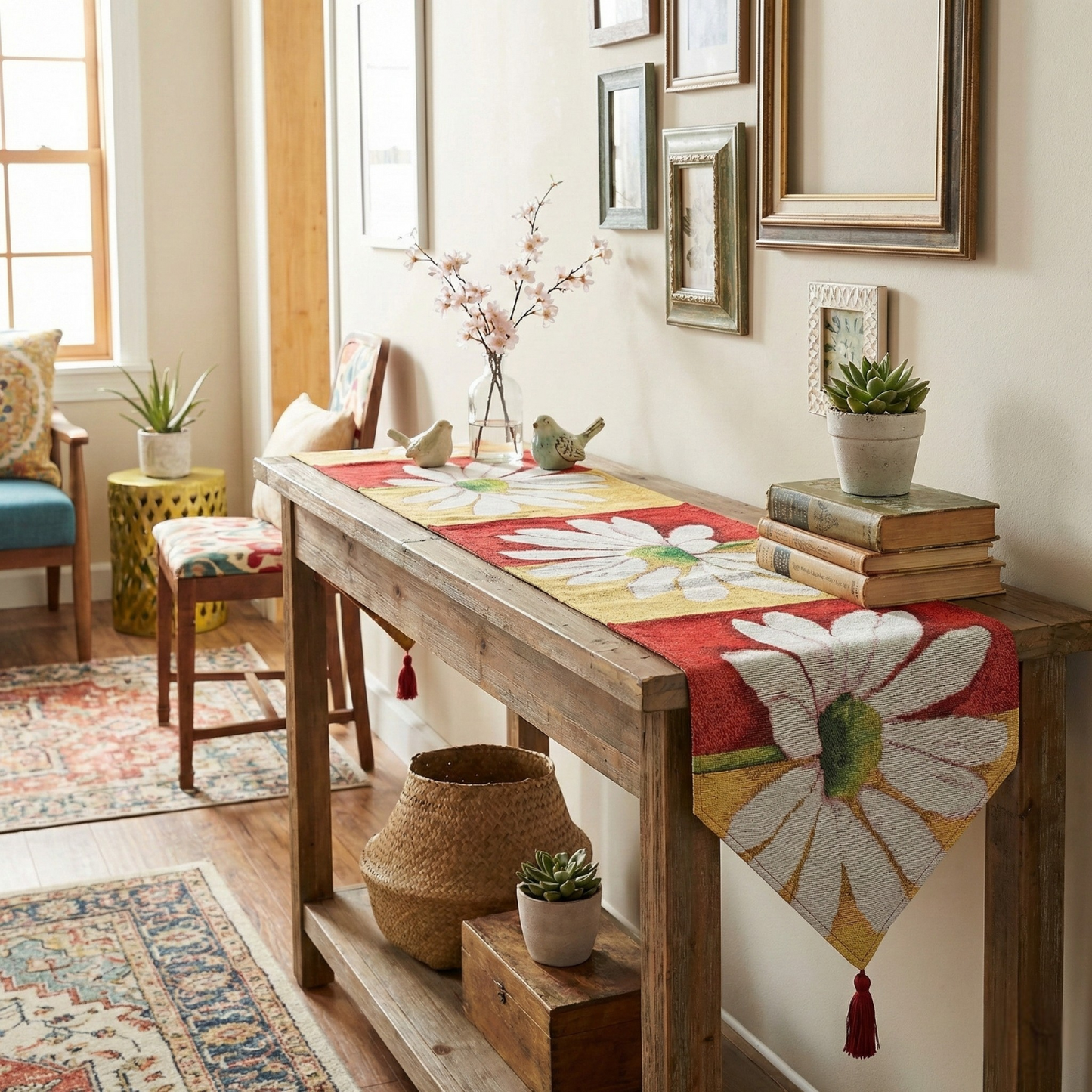 Tache Loves Me Not Daisy Tapestry Table Runner (9046)