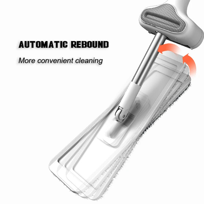 Magic Self-Cleaning Squeeze Mop with Microfiber Cloth, Spin and Go Flat Mop for Efficient Floor Cleaning, Home and Bathroom Tool