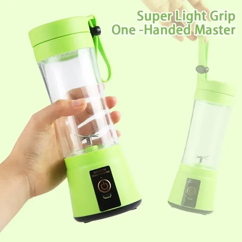 Portable Juice Blender with 6 Blades, USB Charging Mini Electric Bottle for Smoothies, Shakes - Summer Kitchen Gadget