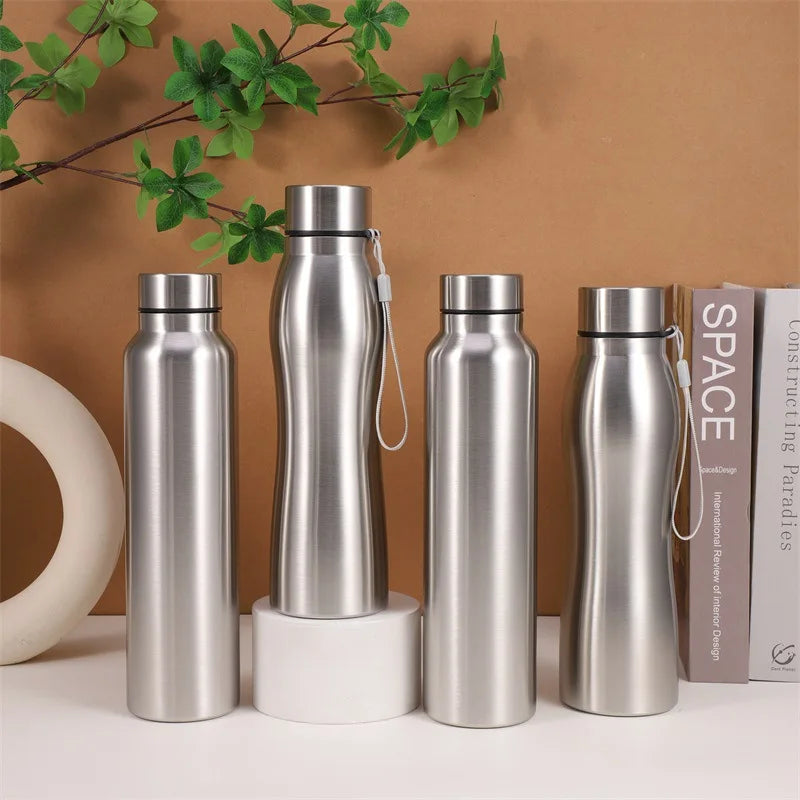 1000ml Stainless Steel Water Bottle - Durable Single-Layer Sports Flask for Camping, Gym, and Outdoor Activities