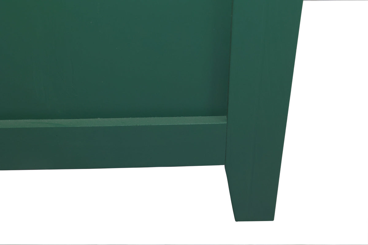 59in Green Accent Cabinet with 4 Doors - Mid Century Modern Buffet - Dark Green