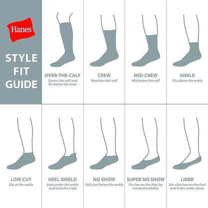 12-Pack Hanes Xtemp No Show Socks - Assorted Colors