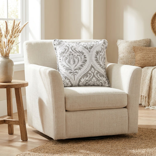 Austere Grey Matelasse Paisley Damask Euro Sham & Cushion Cover