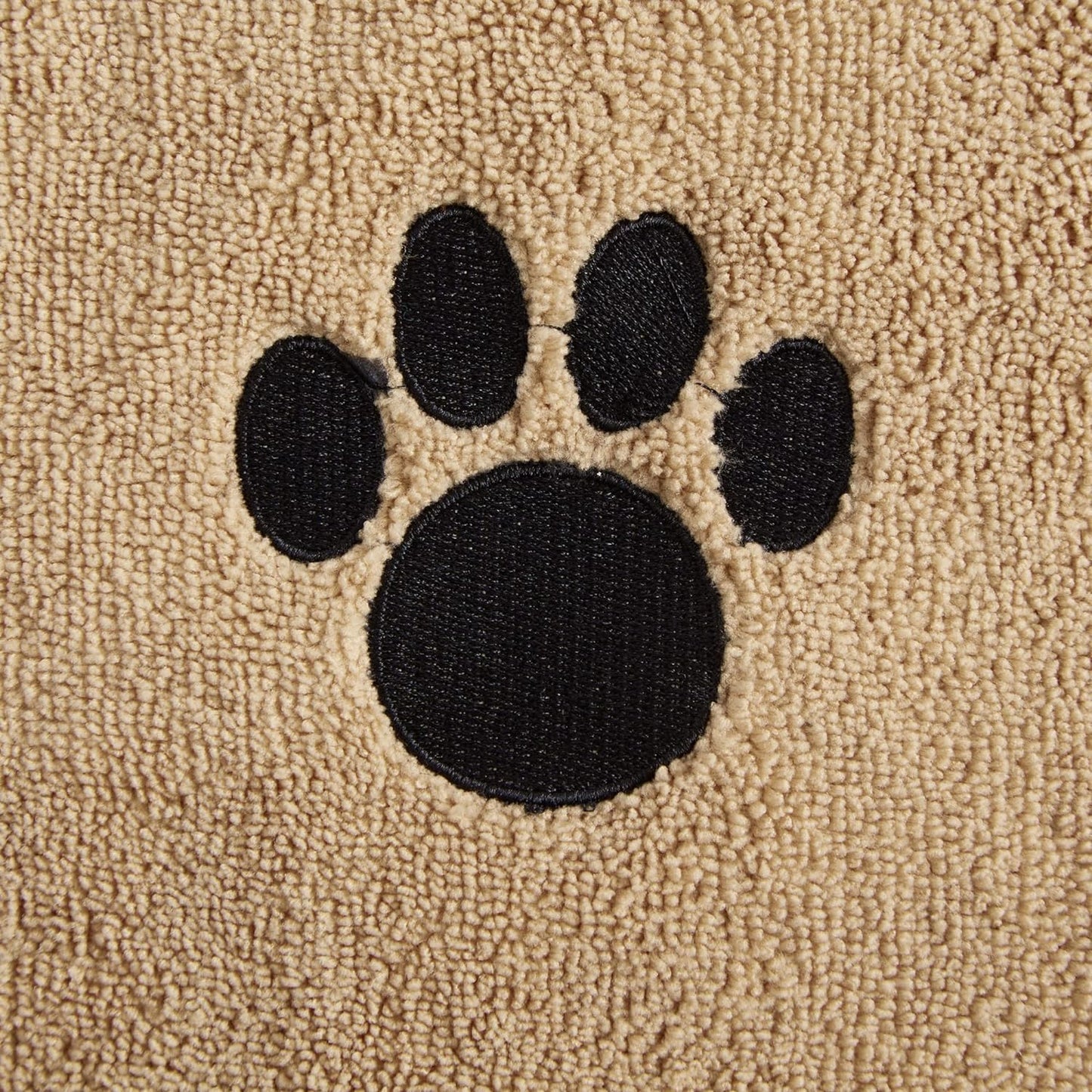 Pet Grooming Towel Collection Absorbent Microfiber X-Large, 41X23.5", Embroidered Taupe
