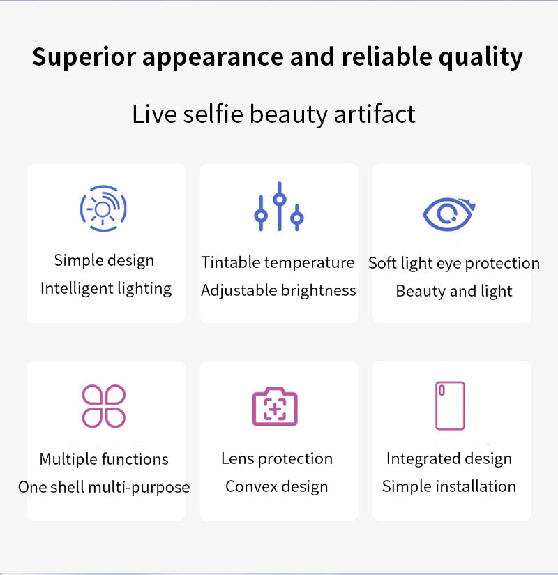 Ring Selfie Flip Light iPhone Case - 3 Colors