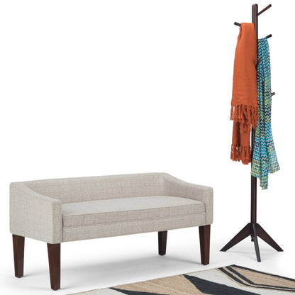 Platinum Upholstered Bench with Solid Wood Frame - Parris