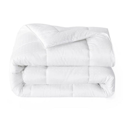 Cleves All-Season Down Alternative Comforter – Hypoallergenic, Lightweight & Machine Washable White Comforter for Bed, 300 Thread Count Microfiber Cover –Full/King Sizes