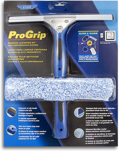 65000 Professional Window Cleaning Kit 12 Squeegee and 10-Inch Progrip Microfiber Washer, 1 Count (Pack of 1)