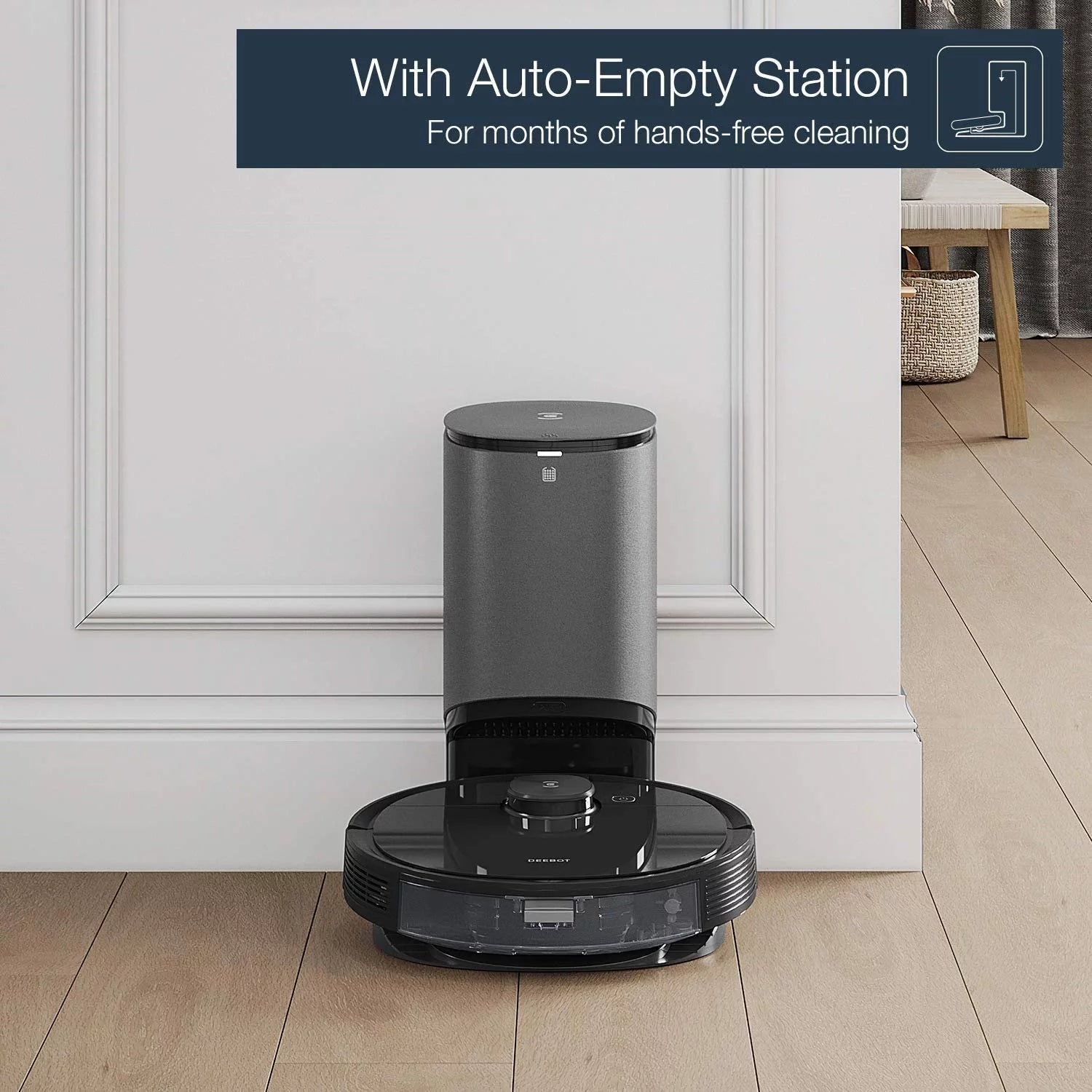 ECOVACS DEEBOT N8+ Smart Robot Vacuum and Mop with Auto-Empty Station, Laser Mapping, 110-Min Runtime, Wi-Fi App & Voice Control, Ideal for Pet Hair and Hard Floors