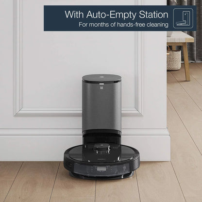 ECOVACS DEEBOT N8+ Smart Robot Vacuum and Mop with Auto-Empty Station, Laser Mapping, 110-Min Runtime, Wi-Fi App & Voice Control, Ideal for Pet Hair and Hard Floors