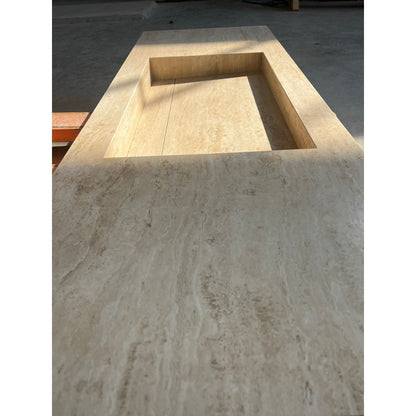 HANDCRAFTED CUSTOM TRAVERTINE SINK (TR-100)