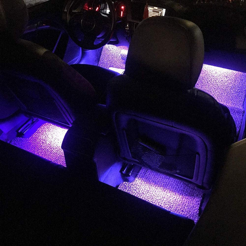 Car Interior RGB Lights 4-Pack w/ Remote