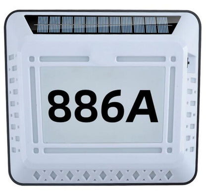 Solar LED Address Sign – Waterproof House Number Plaque, Customizable Numbers & Letters, Auto Dusk-to-Dawn Light, 8.1 x 6.9 Inches